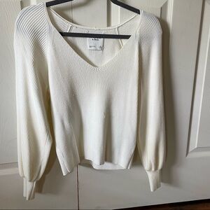 Abercrombie Puff Sleeve V-neck Sweater